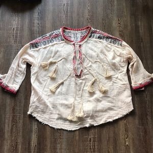 Johnny Was tasseled tunic